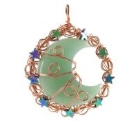 KYINYUECH 1pc Rose Gold Winding Star Moon Amethyst Pink Pendant