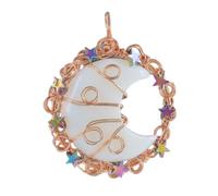KYINYUECH 1pc Rose Gold Winding Star Moon Amethyst Pink Pendant
