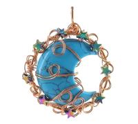 KYINYUECH 1pc Rose Gold Winding Star Moon Amethyst Pink Pendant