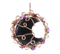KYINYUECH 1pc Rose Gold Winding Star Moon Amethyst Pink Pendant