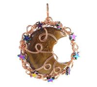 KYINYUECH 1pc Rose Gold Winding Star Moon Amethyst Pink Pendant