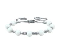 KYINYUECH 1pc Silk Cord 8mm White Porcelain Bracelet Adjustable Handmade Bangle Gifts For Women