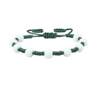 KYINYUECH 1pc Silk Cord 8mm White Porcelain Bracelet Adjustable Handmade Bangle Gifts For Women