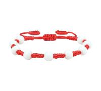 KYINYUECH 1pc Silk Cord 8mm White Porcelain Bracelet Adjustable Handmade Bangle Gifts For Women