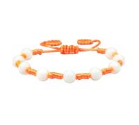 KYINYUECH 1pc Silk Cord 8mm White Porcelain Bracelet Adjustable Handmade Bangle Gifts For Women