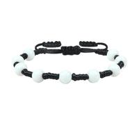 KYINYUECH 1pc Silk Cord 8mm White Porcelain Bracelet Adjustable Handmade Bangle Gifts For Women