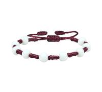 KYINYUECH 1pc Silk Cord 8mm White Porcelain Bracelet Adjustable Handmade Bangle Gifts For Women