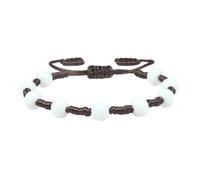 KYINYUECH 1pc Silk Cord 8mm White Porcelain Bracelet Adjustable Handmade Bangle Gifts For Women