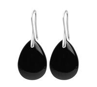 KYINYUECH 1pc Silver Color Earrings Natural Stone Pendant Women's Teardrop Earrings Gift Black Obsidian Amethyst Rose Quartz