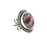 KYINYUECH 1pc Silver Color Man Ring Natural Stone Egg Bead Tiger Eye Lapis Finger Ring