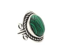 KYINYUECH 1pc Silver Color Man Ring Natural Stone Egg Bead Tiger Eye Lapis Finger Ring