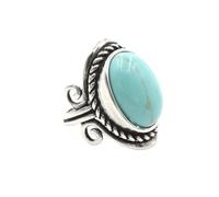 KYINYUECH 1pc Silver Color Man Ring Natural Stone Egg Bead Tiger Eye Lapis Finger Ring