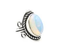KYINYUECH 1pc Silver Color Man Ring Natural Stone Egg Bead Tiger Eye Lapis Finger Ring