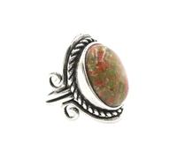 KYINYUECH 1pc Silver Color Man Ring Natural Stone Egg Bead Tiger Eye Lapis Finger Ring