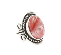 KYINYUECH 1pc Silver Color Man Ring Natural Stone Egg Bead Tiger Eye Lapis Finger Ring