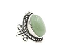 KYINYUECH 1pc Silver Color Man Ring Natural Stone Egg Bead Tiger Eye Lapis Finger Ring