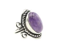 KYINYUECH 1pc Silver Color Man Ring Natural Stone Egg Bead Tiger Eye Lapis Finger Ring