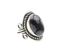 KYINYUECH 1pc Silver Color Man Ring Natural Stone Egg Bead Tiger Eye Lapis Finger Ring