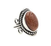 KYINYUECH 1pc Silver Color Man Ring Natural Stone Egg Bead Tiger Eye Lapis Finger Ring