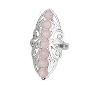 KYINYUECH 1pc Stone Bead Finger Rings Adjustable Hollow Flower Women Ring