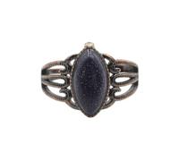 KYINYUECH 1pc Stone Ring Horse Eye Shape Amethysts Obsidian Finger Rings For Men Women