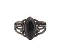 KYINYUECH 1pc Stone Ring Horse Eye Shape Amethysts Obsidian Finger Rings For Men Women