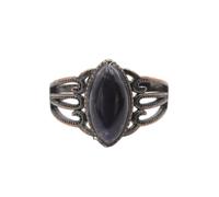 KYINYUECH 1pc Stone Ring Horse Eye Shape Amethysts Obsidian Finger Rings For Men Women