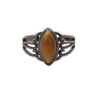 KYINYUECH 1pc Stone Ring Horse Eye Shape Amethysts Obsidian Finger Rings For Men Women