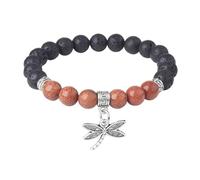 KYINYUECH 1pc Tiger Eye Stone Volcanic Stone Bracelet Blue Turquoise Elephant Turtle 8mm Women's Bracelet