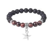 KYINYUECH 1pc Tiger Eye Stone Volcanic Stone Bracelet Blue Turquoise Elephant Turtle 8mm Women's Bracelet