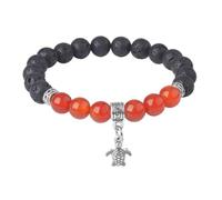 KYINYUECH 1pc Tiger Eye Stone Volcanic Stone Bracelet Blue Turquoise Elephant Turtle 8mm Women's Bracelet