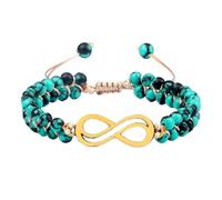 KYINYUECH 1pc Tree Of Life Bracelet For Women 4mm Natural Blue Pine Stone Bead Handmade Bohemia Wristband Adjustable Rope Bracelet