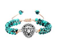 KYINYUECH 1pc Tree Of Life Bracelet For Women 4mm Natural Blue Pine Stone Bead Handmade Bohemia Wristband Adjustable Rope Bracelet