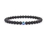 KYINYUECH 1pc Turkish Blue Evil Eye Bracelets Natural Stone Beads Handamde Hematite For Women Men