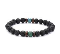 KYINYUECH 1pc Volcanic Rock Stone Bracelet For Men Wooden 8MM Lava Beads Bangle Buddha Wrist Chain Women
