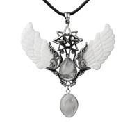 KYINYUECH 1pc Water Drop Necklace Natural Stone Pendants Wing Lapis Lazuli Necklaces