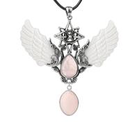 KYINYUECH 1pc Water Drop Necklace Natural Stone Pendants Wing Lapis Lazuli Necklaces