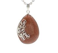 KYINYUECH 1pc Water Drop Pendant Necklace For Women Butterfly Wing Natural Stone Amethysts Quartz Necklace
