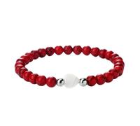 KYINYUECH 1pc White Heart Shape Shell Bracelets Women 6mm Natural Stone Beads Bracelets Gift