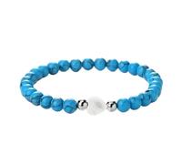 KYINYUECH 1pc White Heart Shape Shell Bracelets Women 6mm Natural Stone Beads Bracelets Gift