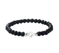 KYINYUECH 1pc White Heart Shape Shell Bracelets Women 6mm Natural Stone Beads Bracelets Gift