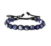 KYINYUECH 1pc White Howlite Rope Wrap Bracelet 6MM Turquois Agates Hematite Stone Bead Braid Bracelet Gift For Women Men