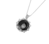 KYINYUECH 1pc Wire Wrapped Round Pendant Natural Stone Necklace Amethyst Rose Quartz Stainless Steel Chain For Women