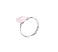 KYINYUECH 1pc Women Ring Natural Stone Irregular Amethyst Silver Color Wire Wrapped Rings