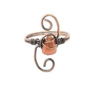 KYINYUECH 1pc Women Ring Natural Stone Irregular Chip Bead Silver Color Wire Wrapped Rings