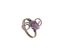 KYINYUECH 1pc Women Ring Natural Stone Irregular Chip Bead Silver Color Wire Wrapped Rings