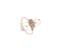 KYINYUECH 1pc Women Ring Natural Stone Irregular Chip Bead Silver Color Wire Wrapped Rings