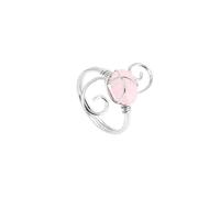 KYINYUECH 1pc Women Ring Natural Stone Irregular Chip Bead Silver Color Wire Wrapped Rings