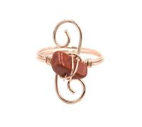 KYINYUECH 1pc Women Ring Natural Stone Irregular Chip Bead Silver Color Wire Wrapped Rings