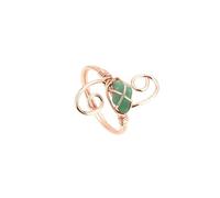 KYINYUECH 1pc Women Ring Natural Stone Irregular Chip Bead Silver Color Wire Wrapped Rings